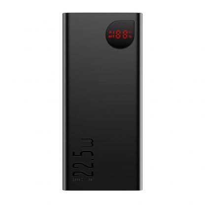 Baseus Adaman Metal Digital Display Power Bank 22.5W 20000 mAh (PPAD000101) - външна батерия с 2xUSB-A и 1xUSB-C изходи и технология за бързо зареждане (черен)