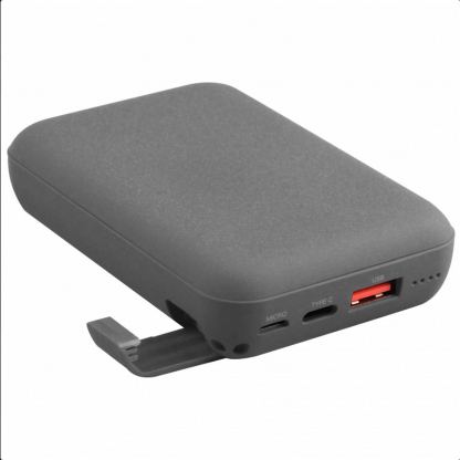 Uniq Hyde Powerbank Quick Charge, PD 18W 10000mAh - преносима външна батерия с USB-C порт, USB-A изход и технология за бързо зареждане (сив)