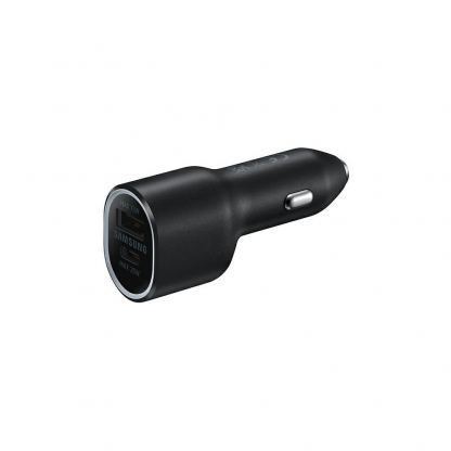 Samsung Super Fast Dual Car Charger (25W+15W) (EP-L4020NBEGEU) - оригинално зарядно за кола с USB-C и USB изходи за зареждане на мобилни устройства (черен) (ритейл опаковка)