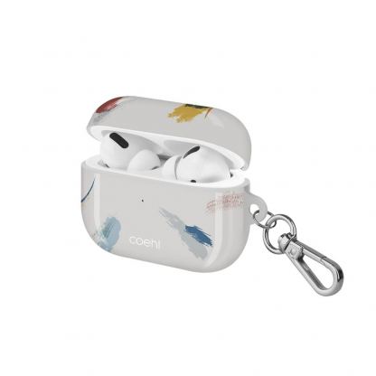 Uniq Coehl Reverie Case - хибриден силиконов калъф с карабинер за Apple Airpods Pro (бял)
