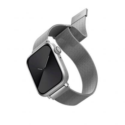 Uniq Dante Milanese Magnetic Stainless Steel Band - стоманена, неръждаема каишка за Apple Watch 42мм, 44мм, 45мм (сребрист)