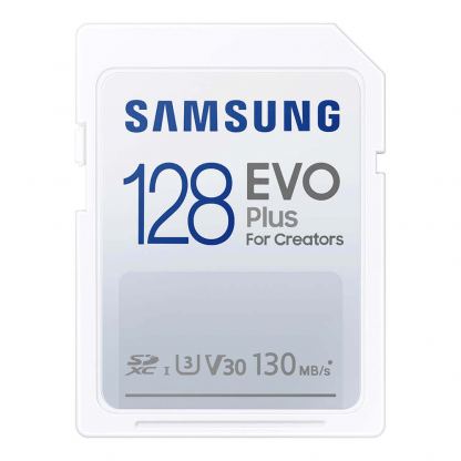 Samsung SDXC Card EVO Plus 128GB (клас 10) - SDXC карта памет за мобилни устройства (подходяща за фотоапарати и камери)