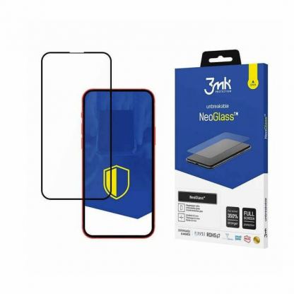 3mk NeoGlass Screen Protector - хибридно стъклено защитно покритие за дисплея на iPhone 14 Pro (черен-прозрачен)
