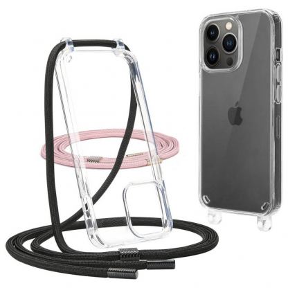 Tech-Protect Flexair Chain Hybrid Case - хибриден удароустойчив кейс с връзка за носене за iPhone 13 Pro (прозрачен) 