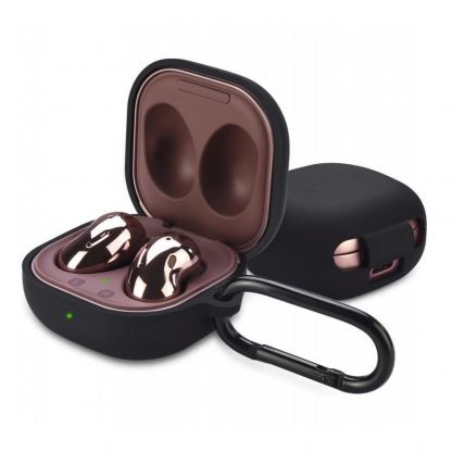 Tech-Protect Icon TPU Case - силиконов (TPU) калъф с карабинер за Samsung Galaxy Buds 2, Galaxy Buds Live, Galaxy Buds Pro (черен)