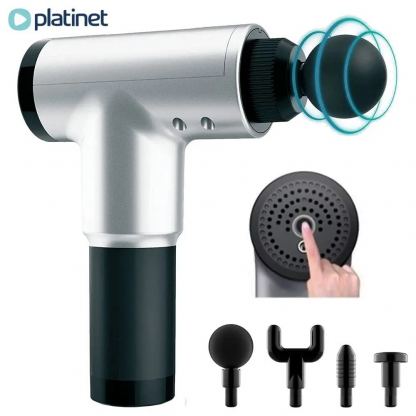 Platinet Cordless Massage Gun 20W - безжичен електрически масажор за цялото тяло (черен)