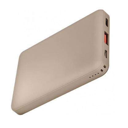 Uniq Fuele Mini Powerbank Quick Charge, PD 18W 10000mAh - преносима външна батерия с USB-C порт, USB-A изход и технология за бързо зареждане (бежов)