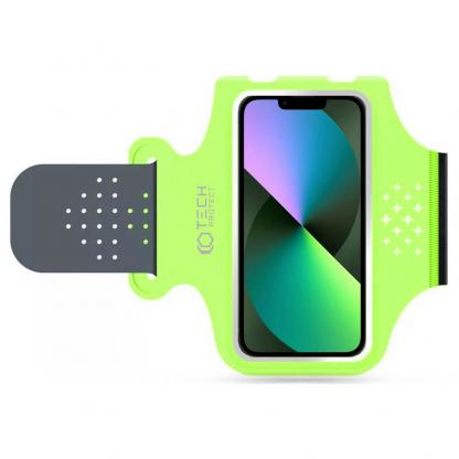 Tech-Protect M1 Universal Sports Armband - универсален неопренов спортен калъф за ръка за iPhone, Samsung, Huawei и други (зелен)