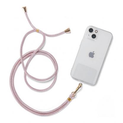 Tech-Protect Universal Chain Necklace Phone Strap - универсална връзка за носене през врата за смартфони (розов)