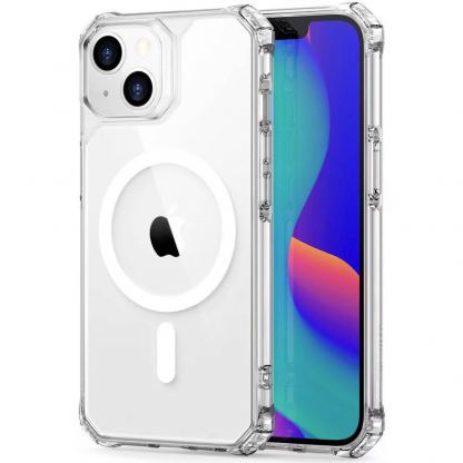 ESR Air Armor HaloLock MagSafe Case - хибриден удароустойчив кейс с MagSafe за iPhone 14, iPhone 13 (прозрачен)
