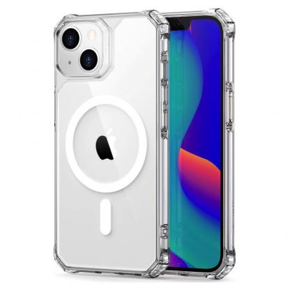 ESR Air Armor HaloLock MagSafe Case - хибриден удароустойчив кейс с MagSafe за iPhone 14 Plus (прозрачен)