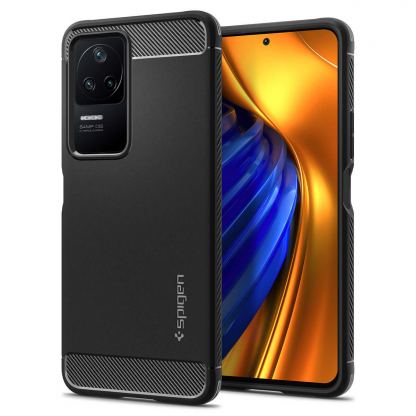 Spigen Rugged Armor Case - тънък качествен силиконов (TPU) калъф за Xiaomi Poco F4, Redmi K40S (черен)