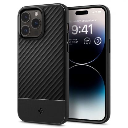 Spigen Core Armor - силиконов (TPU) калъф с висока степен на защита за iPhone 14 Pro (черен)