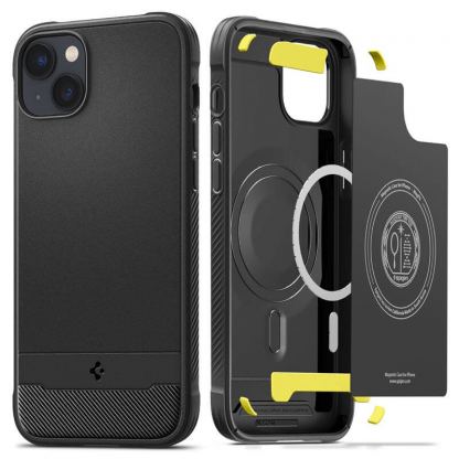 Spigen Rugged Armor MagSafe Case - хибриден кейс с висока степен на защита с MagSafe за iPhone 14 (черен) 