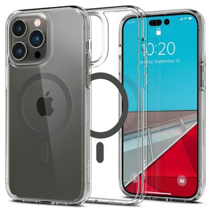 Spigen Ultra Hybrid MagSafe Case - хибриден кейс с висока степен на защита с MagSafe за iPhone 14 Pro (прозрачен-графит) 