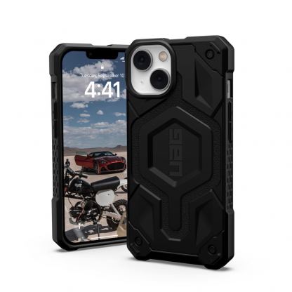 Urban Armor Gear Monarch Pro MagSafe Case - удароустойчив хибриден кейс с MagSafe за iPhone 14 (черен)