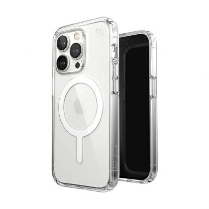 Speck Presidio Perfect Clear Case - удароустойчив хибриден кейс с Magsafe за iPhone 14 Pro (прозрачен)