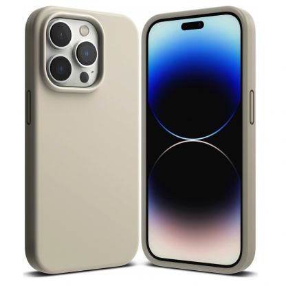 Ringke Soft Silicone Case - силиконов (TPU) калъф за iPhone 14 Pro Max (бежов)
