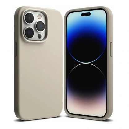 Ringke Soft Silicone Case - силиконов (TPU) калъф за iPhone 14 Pro (бежов)