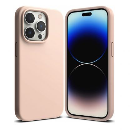 Ringke Soft Silicone Case - силиконов (TPU) калъф за iPhone 14 Pro (розов)