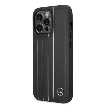 Mercedes-Benz Genuine Leather Urban Case - дизайнерски кожен кейс (естествена кожа) за iPhone 14 Pro (черен)