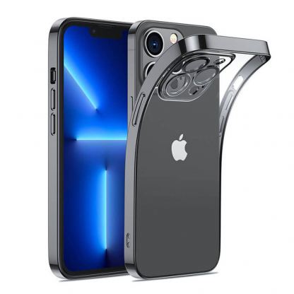 Joyroom Metallic Frame Back (JR-14Q1-black) - силиконов (TPU) калъф със защита на камерите за iPhone 14 (черен)