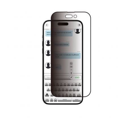 SwitchEasy Glass Privacy Full Cover Tempered Glass - калено стъклено защитно покритие с определен ъгъл на виждане за дисплея на iPhone 14 Pro Max (черен-прозрачен)