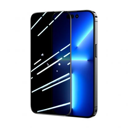 Joyroom Knight 2.5D TG Privacy Tempered Glass Full Screen (JR-P01) - калено стъклено защитно покритие с определен ъгъл на виждане  за дисплея на iPhone 14 (черен-прозрачен)