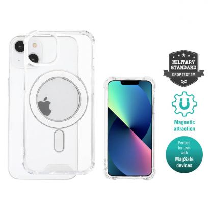 4smarts Hard Cover Ibiza MagSafe Case - хибриден удароустойчив кейс с MagSafe за iPhone 14 (прозрачен)