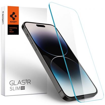 Spigen Glass.Tr Slim HD Tempered Glass - калено стъклено защитно покритие за iPhone 14 Pro Max (прозрачен)