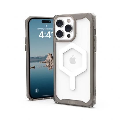 Urban Armor Gear Plyo MagSafe Case - удароустойчив хибриден кейс за iPhone 14 Pro Max (черен-прозрачен)