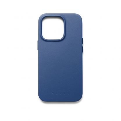 Mujjo Full Leather MagSafe Case - премиум кожен кейс с MagSafe за iPhone 14 Pro (син)