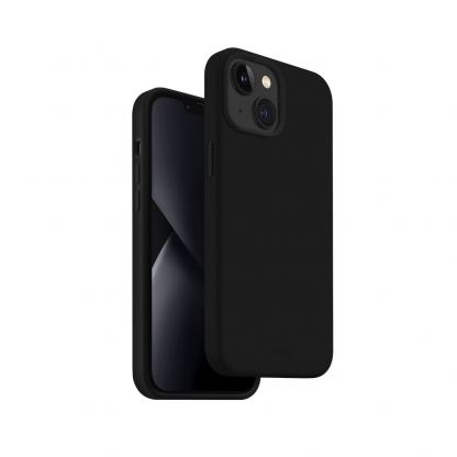 Uniq Lino Liquid Silicone Case - силиконов (TPU) калъф за iPhone 14 (черен)