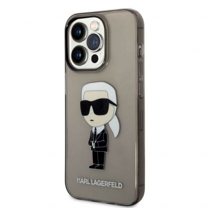 Karl Lagerfeld IML Ikonik NFT Case - дизайнерски силиконов кейс за iPhone 14 Pro Max (черен)