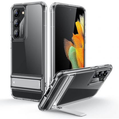 ESR Air Shield Boost Case - удароустойчив хибриден кейс с вградена поставка за Samsung Galaxy S23 (прозрачен)