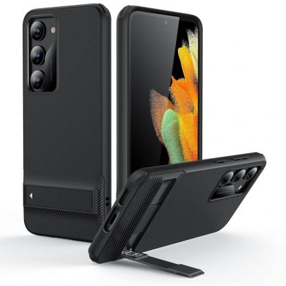 ESR Air Shield Boost Case - удароустойчив хибриден кейс с вградена поставка за Samsung Galaxy S23 Plus (черен)