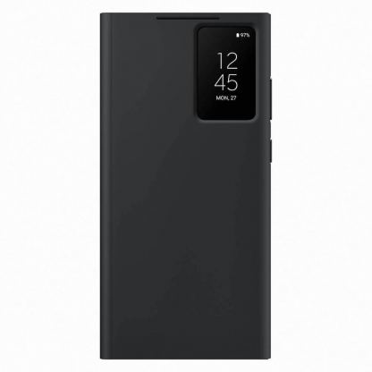 Samsung Galaxy S-View Wallet Cover EF-ZS918CB - оригинален калъф през който виждате информация от дисплея за Samsung Galaxy S23 Ultra (черен)