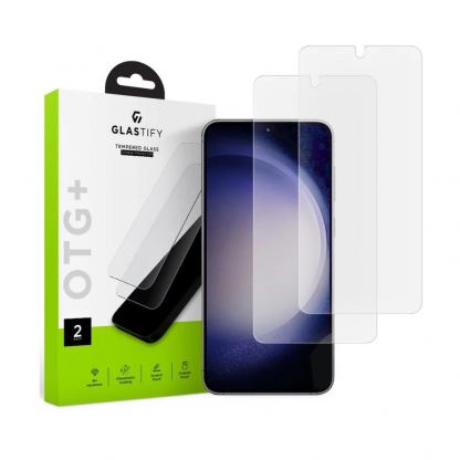 Glastify OTG Plus 2.5D Tempered Glass 2 Pack - 2 броя калени стъклени защитни покрития за дисплея на Samsung Galaxy S23 (прозрачен)
