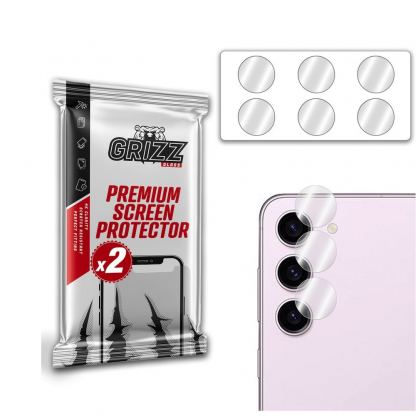 GrizzGlass HybridGlass Camera Glass Set - 2 комплекта предпазни стъклени лещи за камерата на Samsung Galaxy S23 (прозрачен)