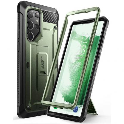 i-Blason SUPCASE Unicorn Beetle Pro Case - удароустойчив хибриден кейс за Samsung Galaxy S23 Ultra (зелен)