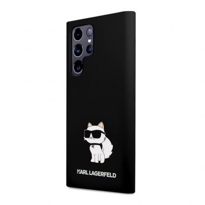 Karl Lagerfeld Liquid Silicone Choupette NFT Case - дизайнерски силиконов кейс за Samsung Galaxy S23 Ultra (черен)