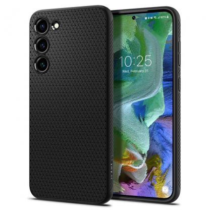 Spigen Liquid Air Case - силиконов (TPU) калъф с висока степен на защита за Samsung Galaxy S23 Plus (черен)