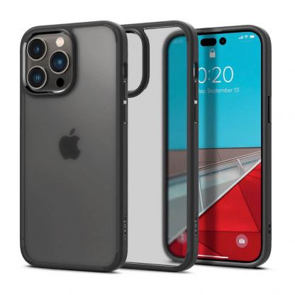 Spigen Ultra Hybrid Case - хибриден кейс с висока степен на защита за iPhone 15 Pro Max (черен-прозрачен)