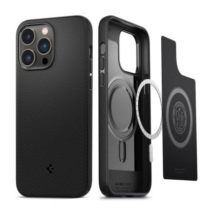 Spigen Mag Armor MagSafe Case - силиконов (TPU) калъф с висока степен на защита с MagSafe за iPhone 15 Plus (черен)