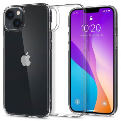 Spigen AirSkin Hybrid Case - тънък удароустойчив хибриден кейс за iPhone 15 Plus (прозрачен)