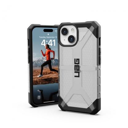 Urban Armor Gear Plasma Case - удароустойчив хибриден кейс за iPhone 15 (прозрачен)