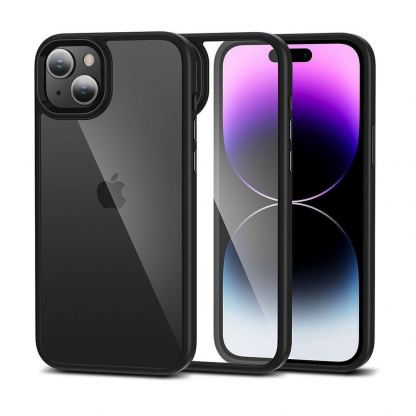 Tech-Protect Protective Hybrid Case - хибриден удароустойчив кейс за iPhone 15 (черен-прозрачен)