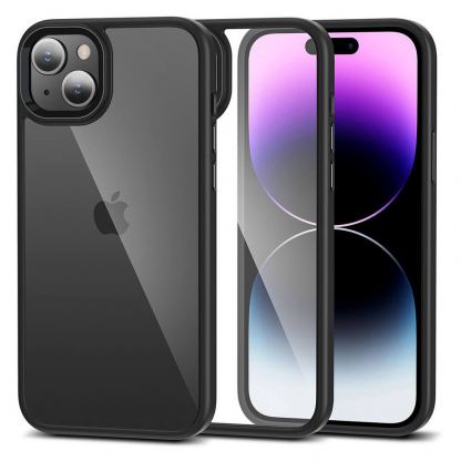 Tech-Protect Protective Hybrid Case - хибриден удароустойчив кейс за iPhone 15 Plus (черен-прозрачен)