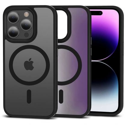 Tech-Protect MagMat MagSafe Case - хибриден удароустойчив кейс с MagSafe за iPhone 15 Pro Max (черен-мат)