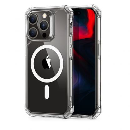 ESR Air Armor HaloLock MagSafe Case - хибриден удароустойчив кейс с MagSafe за iPhone 15 Pro (прозрачен)